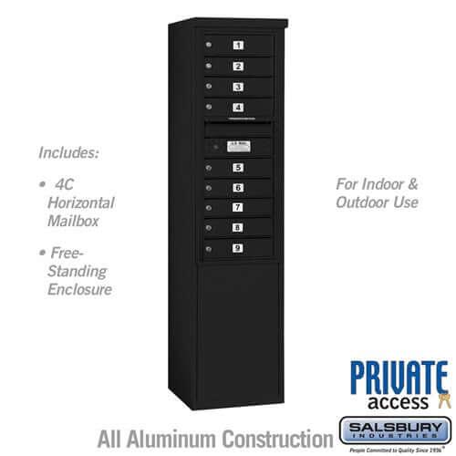 Free-Standing 4C Horizontal Mailbox with 9 Doors - Your Locker Store