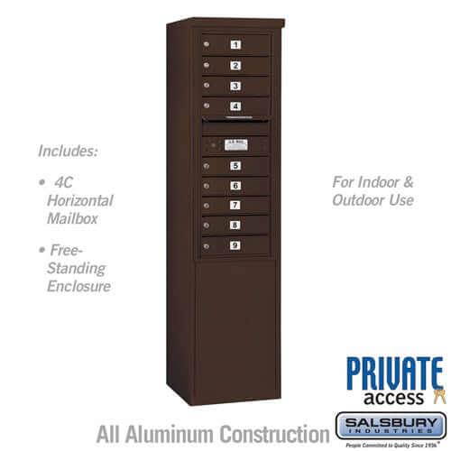 Free-Standing 4C Horizontal Mailbox with 9 Doors - Your Locker Store