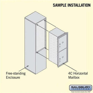 Free-Standing 4C Horizontal Parcel Locker with 2 Doors