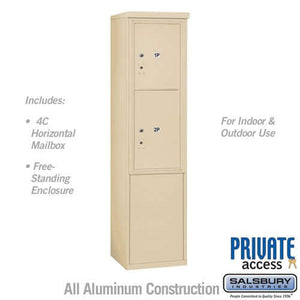 Free-Standing 4C Horizontal Parcel Locker with 2 Doors