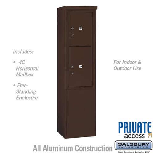 Free-Standing 4C Horizontal Parcel Locker with 2 Doors - Your Locker Store