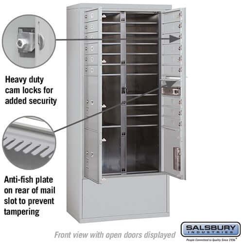 Free-Standing 4C Horizontal Mailbox with 15 Doors & 3 Parcel Lockers - Your Locker Store