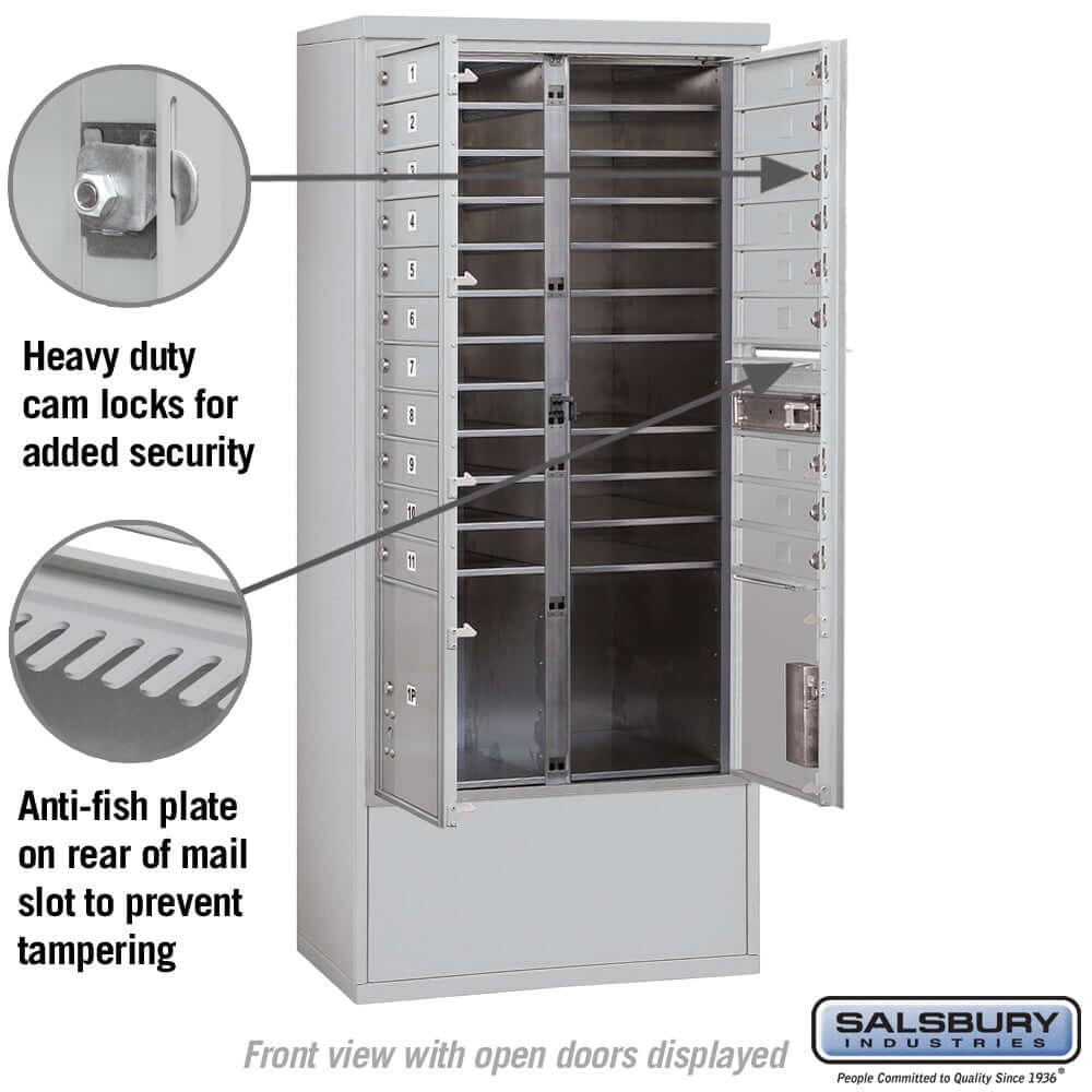 Free-Standing 4C Horizontal Mailbox with 20 Doors & 2 Parcel Lockers - Your Locker Store