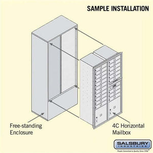 Free-Standing 4C Horizontal Mailbox with 20 Doors & 2 Parcel Lockers