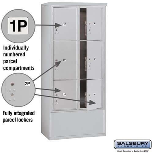 Free-Standing 4C Horizontal Parcel Locker with 6 Doors - Your Locker Store
