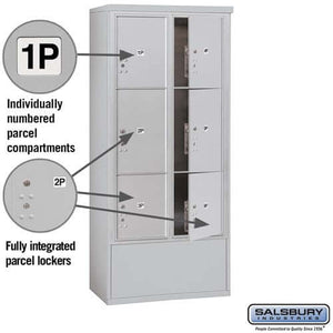 Free-Standing 4C Horizontal Parcel Locker with 6 Doors