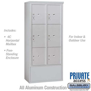 Free-Standing 4C Horizontal Parcel Locker with 6 Doors