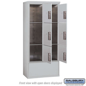 Free-Standing 4C Horizontal Parcel Locker with 6 Doors