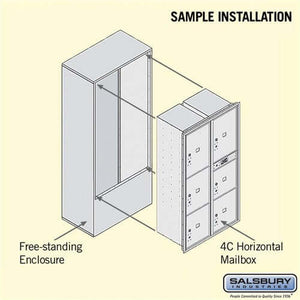 Free-Standing 4C Horizontal Parcel Locker with 6 Doors