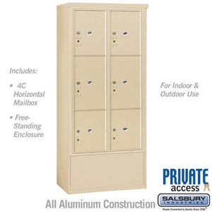 Free-Standing 4C Horizontal Parcel Locker with 6 Doors