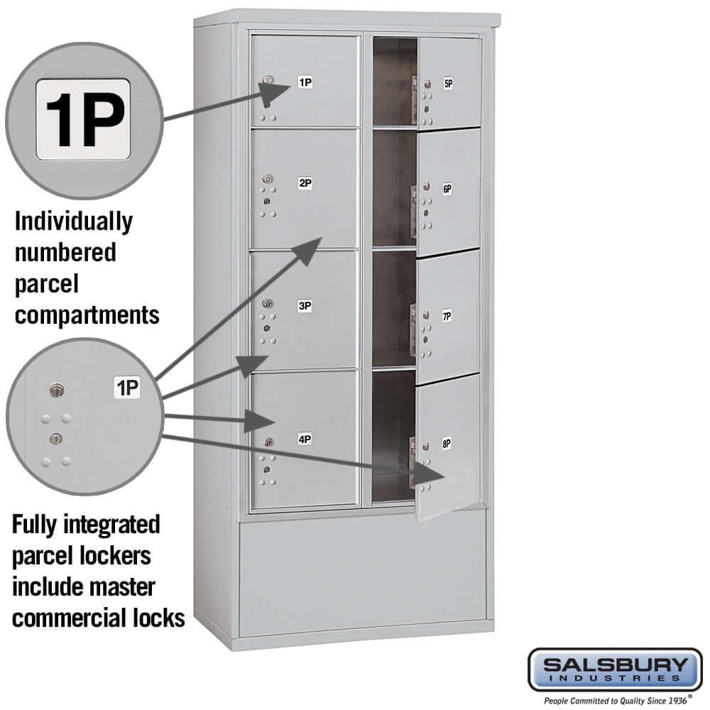 Free-Standing 4C Horizontal Parcel Locker with 8 Doors - Your Locker Store