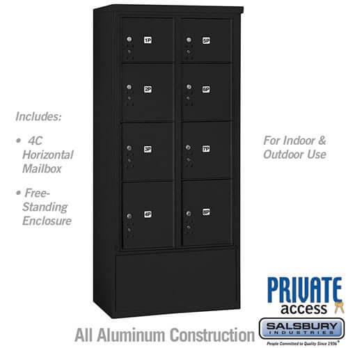 Free-Standing 4C Horizontal Parcel Locker with 8 Doors - Your Locker Store
