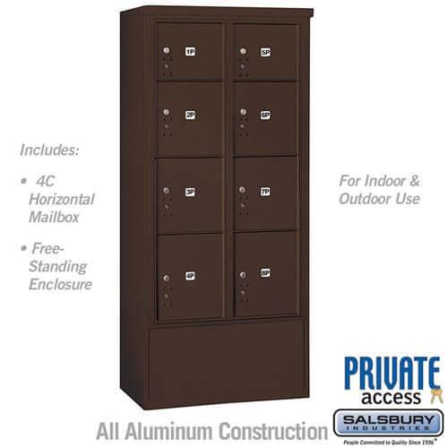 Free-Standing 4C Horizontal Parcel Locker with 8 Doors - Your Locker Store