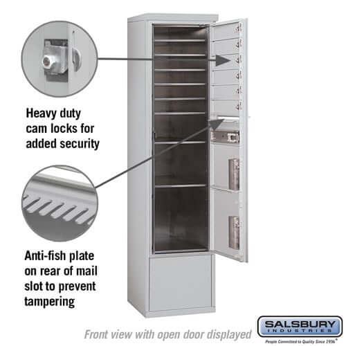 Free-Standing 4C Horizontal Mailbox with 6 Doors & 2 Parcel Lockers - Your Locker Store