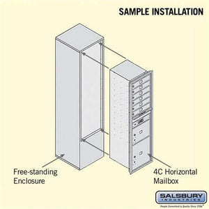 Free-Standing 4C Horizontal Mailbox with 6 Doors & 2 Parcel Lockers