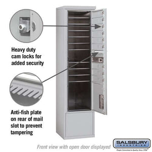 Free-Standing 4C Horizontal Mailbox with 9 Doors & 1 Parcel Locker