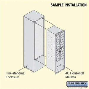 Free-Standing 4C Horizontal Mailbox with 9 Doors & 1 Parcel Locker