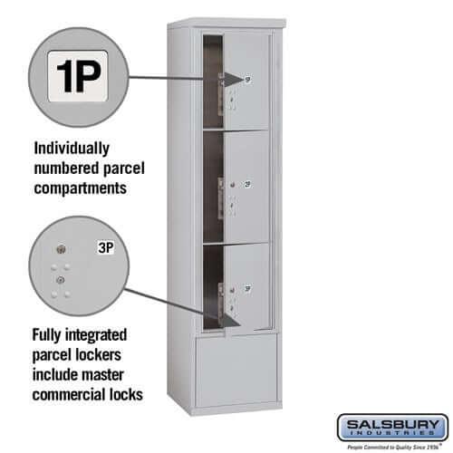 Free-Standing 4C Horizontal Parcel Locker with 3 Doors - Your Locker Store