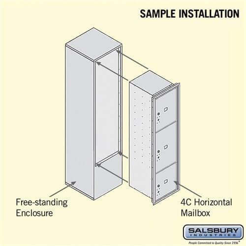 Free-Standing 4C Horizontal Parcel Locker with 3 Doors - Your Locker Store