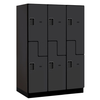Designer Wood Locker — 2 Tier, 3 Wide — 'S' Style