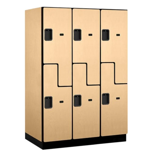 Designer Wood Locker — 2 Tier, 3 Wide — 'S' Style