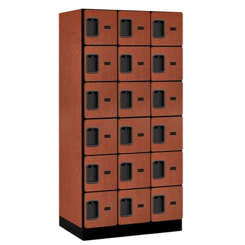 Designer Wood Locker — 6 Tier, 3 Wide