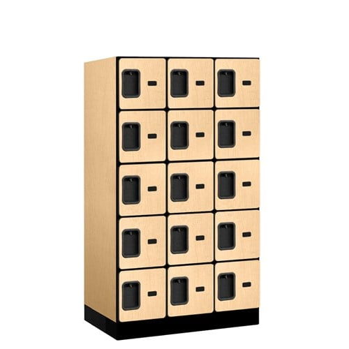 Designer Wood Locker — 5 Tier, 3 Wide