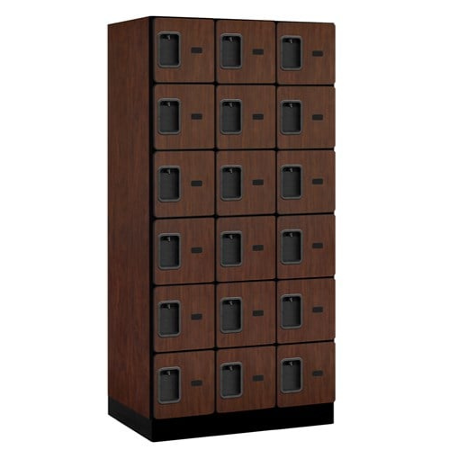 Designer Wood Locker — 6 Tier, 3 Wide
