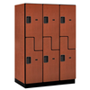 Designer Wood Locker — 2 Tier, 3 Wide — 'S' Style