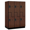 Designer Wood Locker — 2 Tier, 3 Wide — 'S' Style