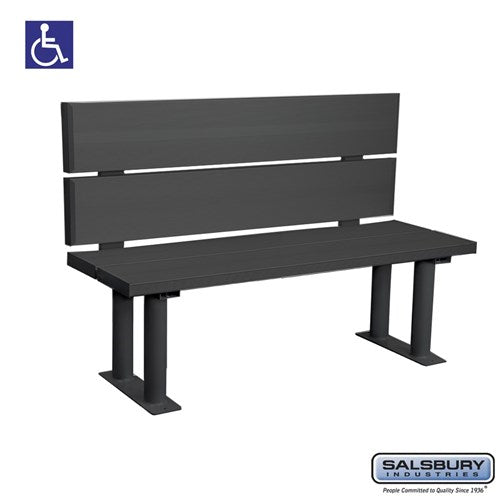 ADA Aluminum Locker Bench — with back support