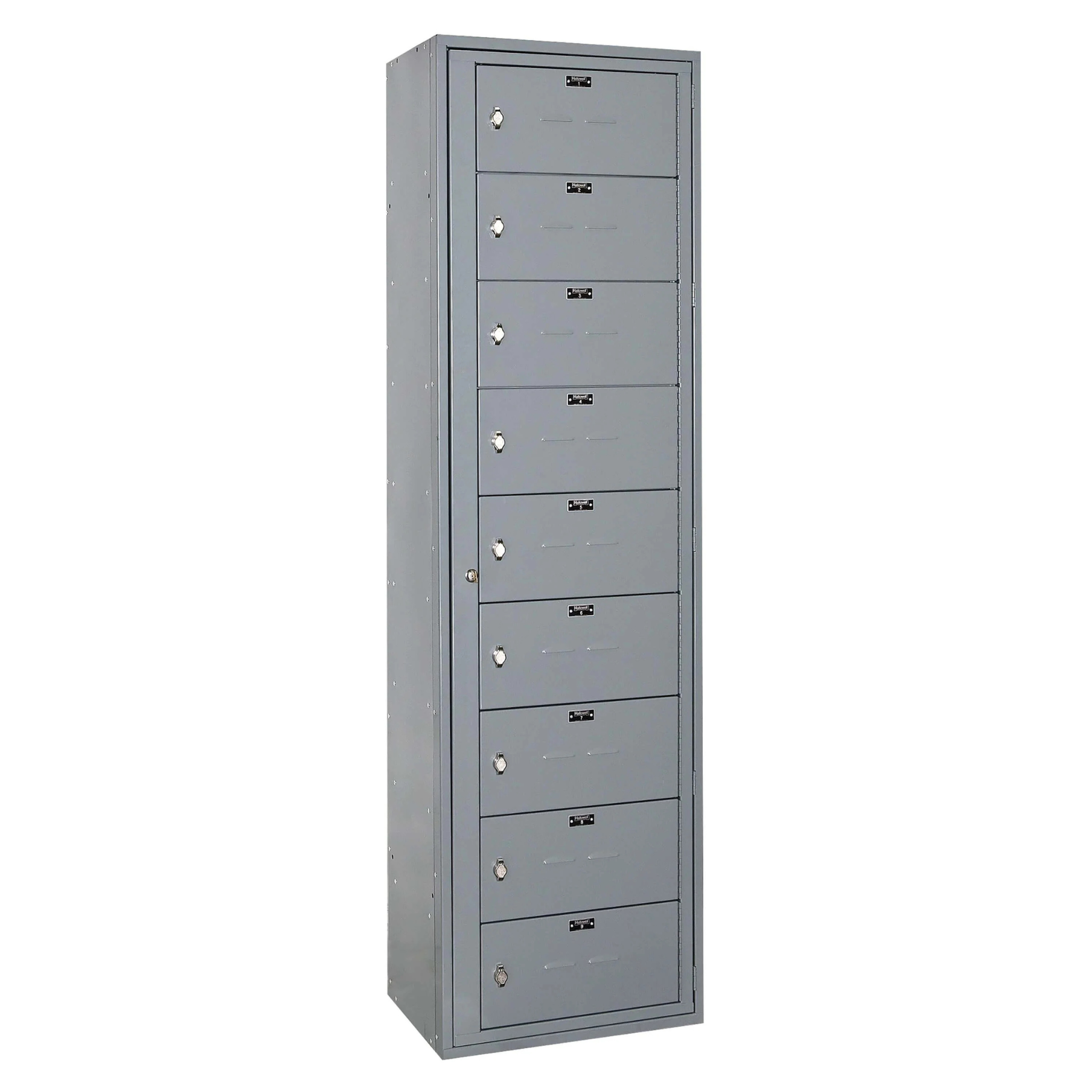9-Person Uniform Exchange Locker — 9 Tier, 1 Wide
