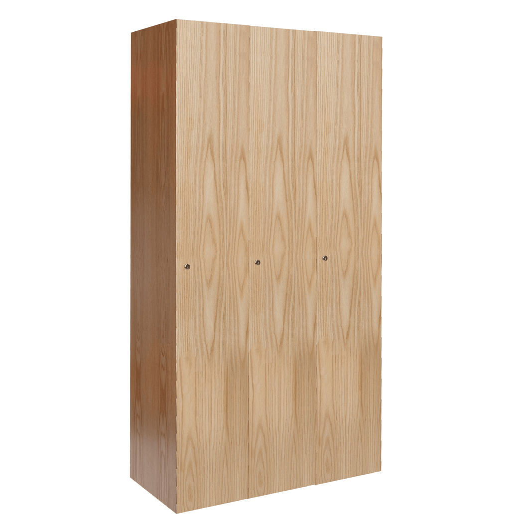 All-Wood Club Locker — 1 Tier, 3 Wide