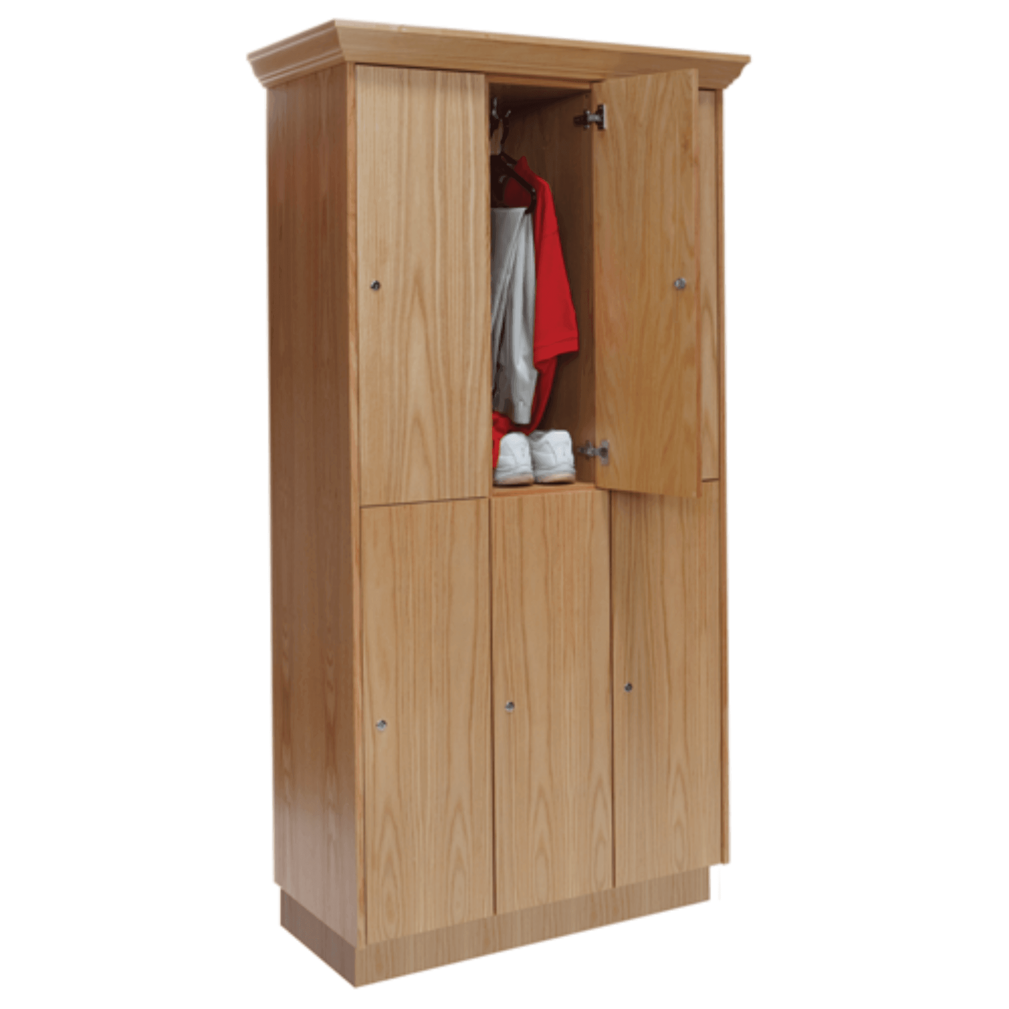 All-Wood Club Locker — 2 Tier, 3 Wide - Your Locker Store