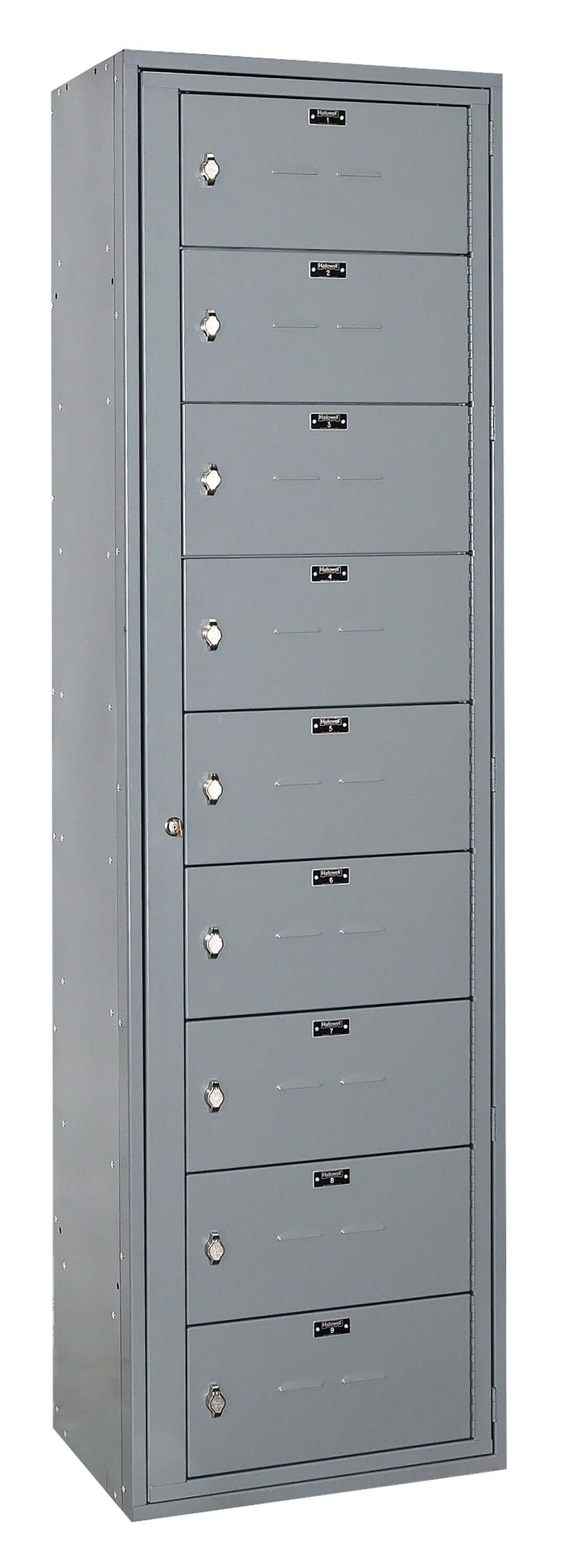 9-Person Uniform Exchange Locker — 9 Tier, 1 Wide