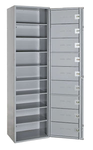 9-Person Uniform Exchange Locker — 9 Tier, 1 Wide