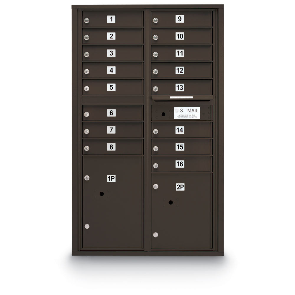 4C Standard Mailbox with 16 Doors & 2 Parcel Lockers