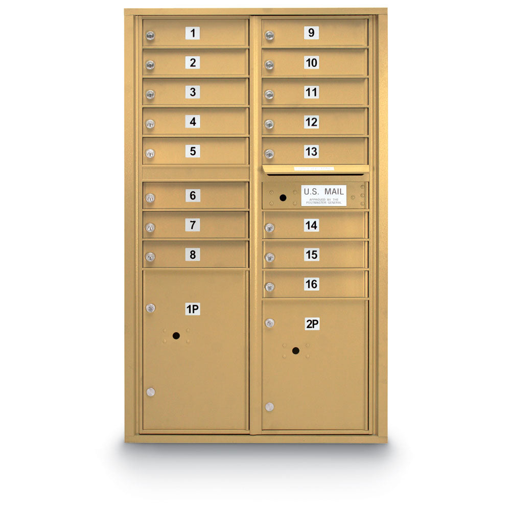 4C Standard Mailbox with 16 Doors & 2 Parcel Lockers