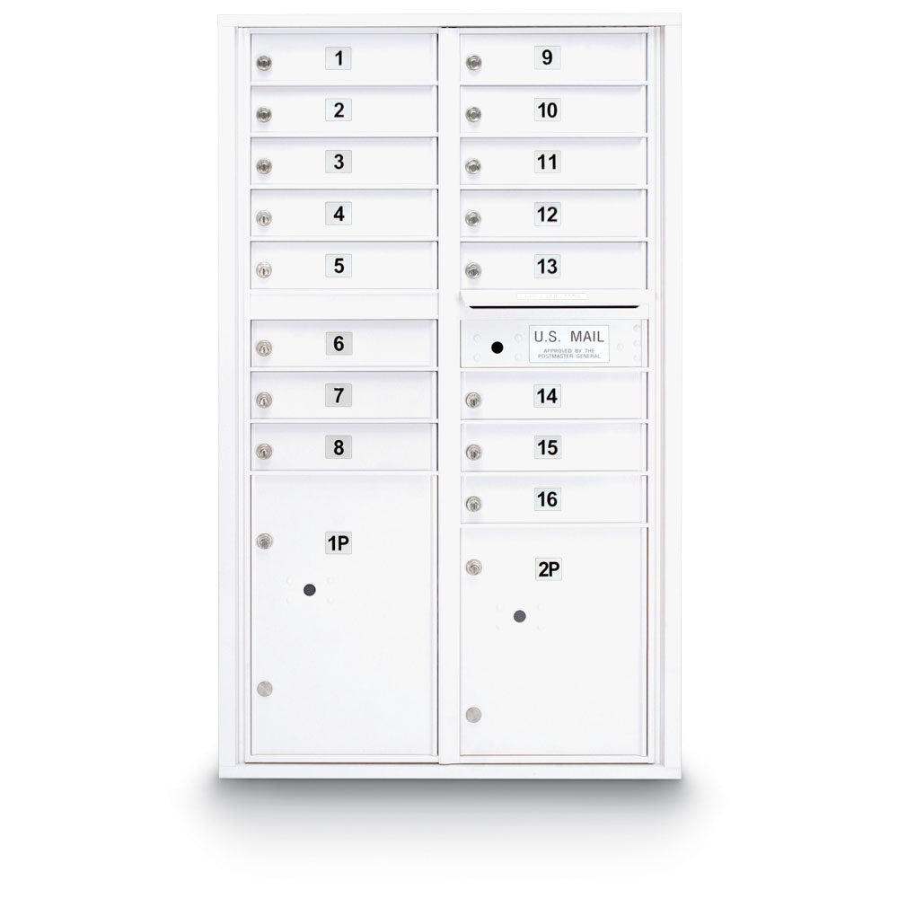 4C Standard Mailbox with 16 Doors & 2 Parcel Lockers