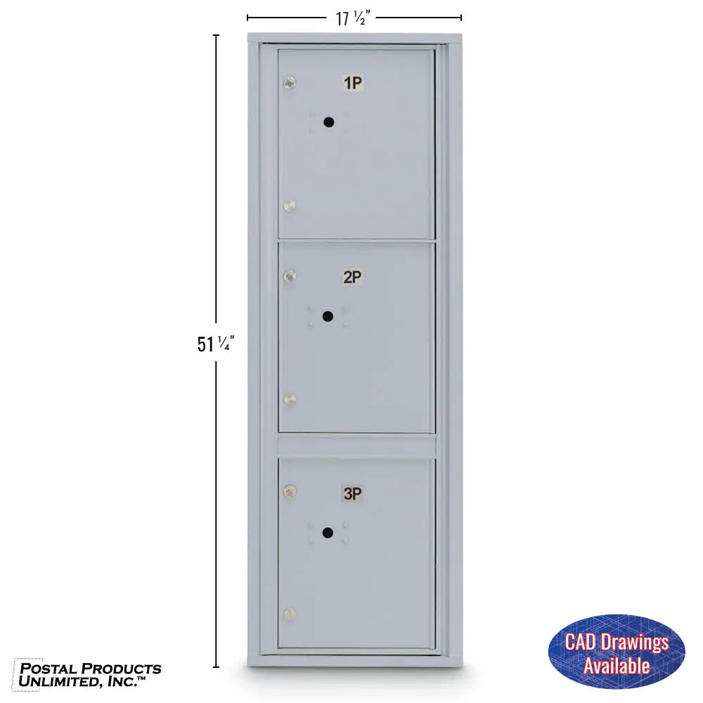 4C Standard Mailbox with 3 Parcel Lockers