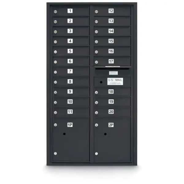 4C Standard Mailbox with 20 Doors & 2 Parcel Lockers