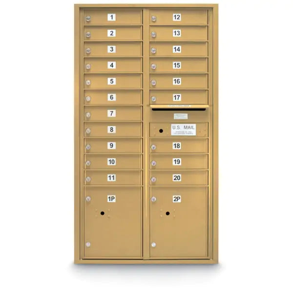 4C Standard Mailbox with 20 Doors & 2 Parcel Lockers