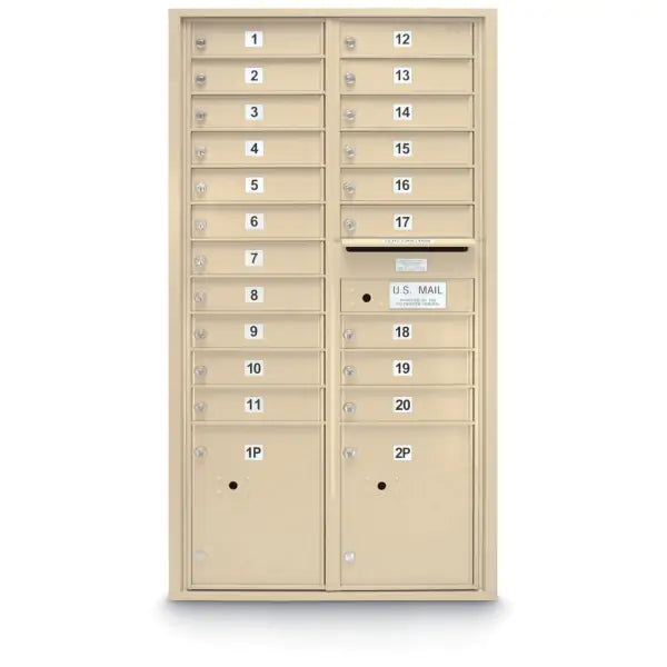 4C Standard Mailbox with 20 Doors & 2 Parcel Lockers
