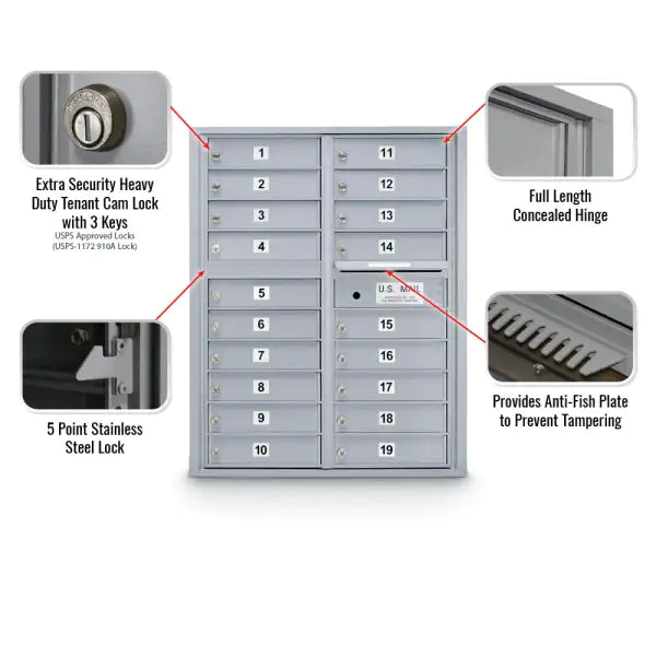 4C Standard Mailbox with 19 Doors