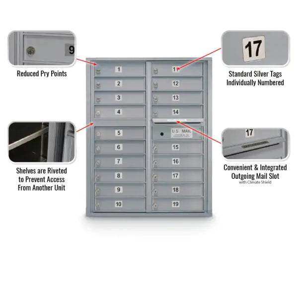 4C Standard Mailbox with 19 Doors