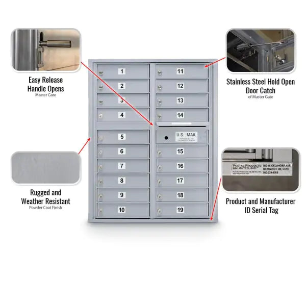 4C Standard Mailbox with 19 Doors