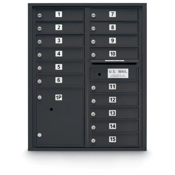 4C Standard Mailbox with 15 Doors & 1 Parcel Locker