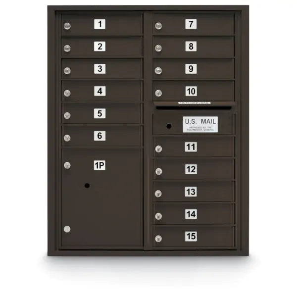 4C Standard Mailbox with 15 Doors & 1 Parcel Locker
