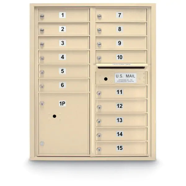 4C Standard Mailbox with 15 Doors & 1 Parcel Locker