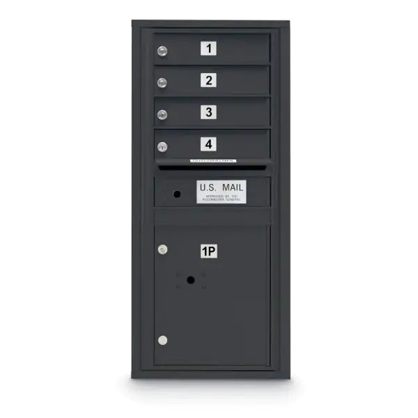 4C Standard Mailbox with 4 Doors & 1 Parcel Locker